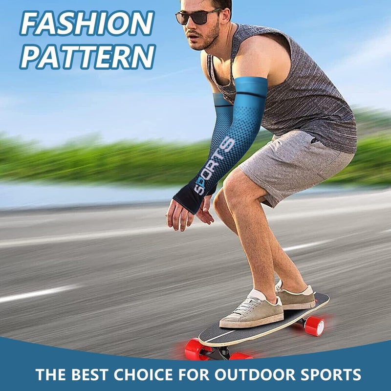 Bacophy 6 Pairs Arm Sleeves UV Protection Cooling Men Women Sunblock Cycling Arm Cover - Image 5
